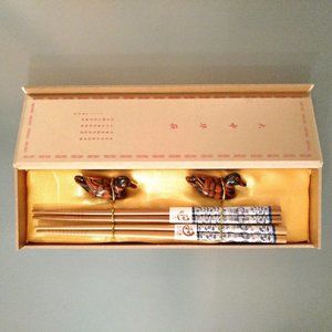 Chinese Chopsticks With Duck Holders - Set of 2